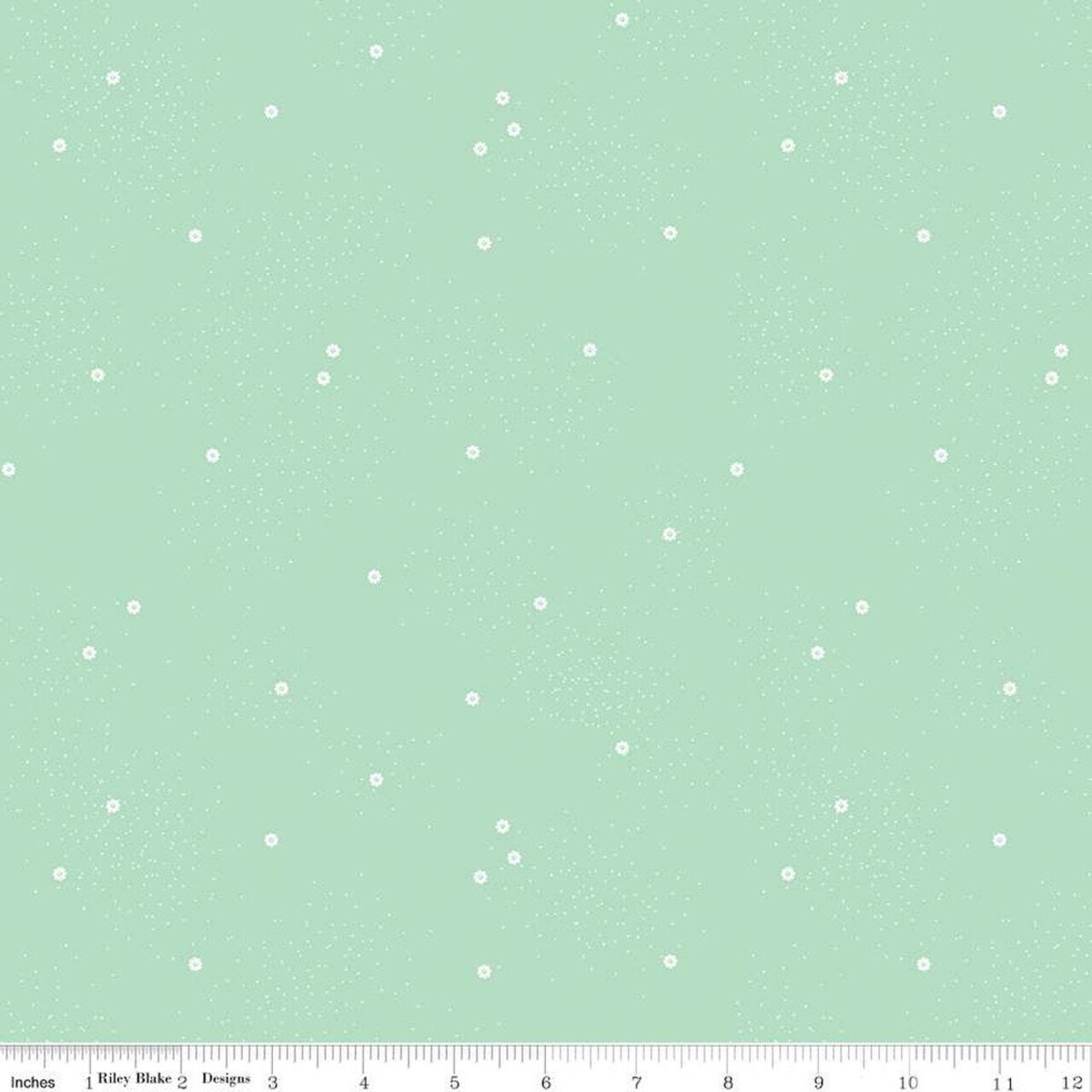 Fabric Riley Blake Mint Dainty Daisy 108" Wide Back by the Quarter Yard WB665-MINT